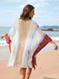 Openwork Color Block Plunge Cover-Up