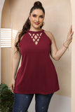 Plus Size Halter Neck Cutout Sleeveless Dress