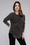 Washed Baby Waffle Long Sleeve Top