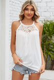 Lace Detail Round Neck Sleeveless Top
