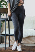 Zenana Charcoal Mineral Wash Leggings