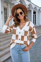 Angel Wings Button-Up V-Neck Dropped Shoulder Cardigan