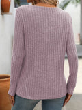 Mandy Ribbed V-Neck Long Sleeve T-Shirt