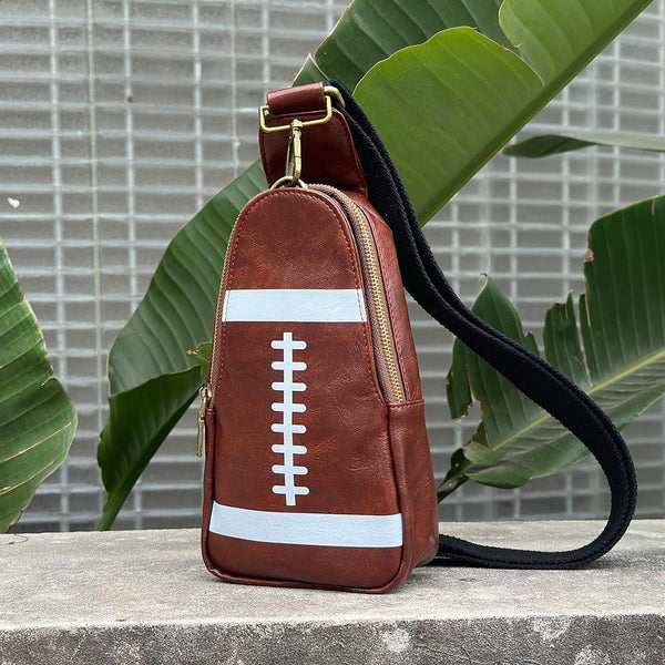 Football Vegan Leather Crossbody Sling Bag