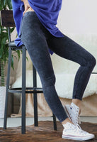 Zenana Charcoal Mineral Wash Leggings