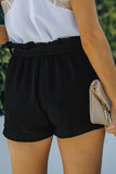 Black Pocketed Paper Bag Shorts