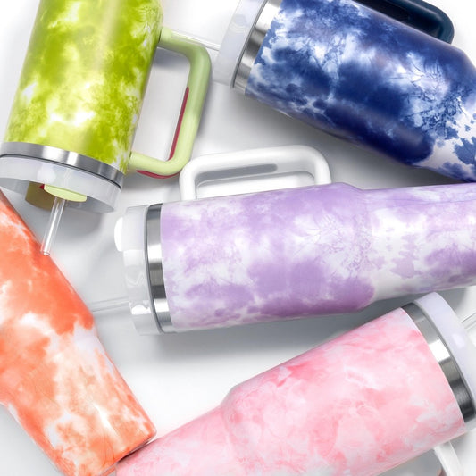 Tie Dye 40oz Tumbler W/ Handle
