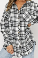 Plaid Collared Neck Long Sleeve Shirt