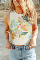 Flower Round Neck Tank