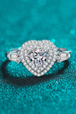 1 Carat Moissanite 925 Sterling Silver Heart Ring