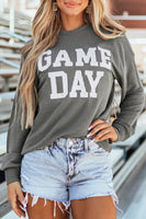 GAME DAY Striped Round Neck Long Sleeve Top