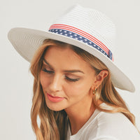 Panama Hat Featuring American Flag Band