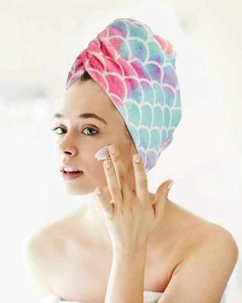 Microfiber Mermaid Scale Hair Towel Wrap