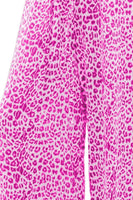 Leopard Drawstring Wide Leg Pants