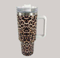 Brown Leopard Print 40oz Stainless Steel Tumbler