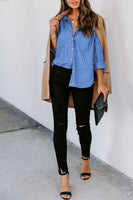 Striped Button Up Long Sleeve Shirt