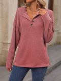 Half Button Long Sleeve T-Shirt