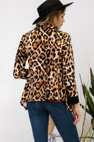 Celeste Full Size Leopard Open Front Long Sleeve Blazer