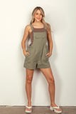 VERY J Adjustable Suspender Overalls with Pockets