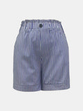 Full Size Striped Shorts with Pockets