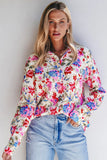 Floral Collared Neck Long Sleeve Shirt