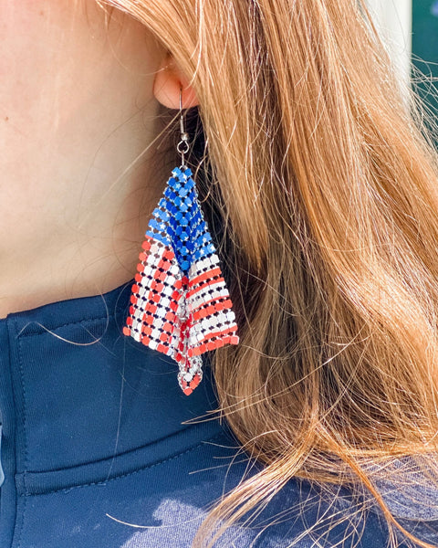 I Love America Dangle Earrings