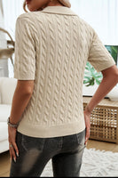 Cable-Knit Short Sleeve Sweater