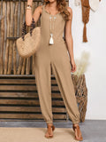 Wide Strap Jumpsuit with Pockets