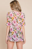 BOMBOM Floral Round Neck T-Shirt