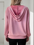 Perfee Oblique Zipper Long Sleeve Hoodie