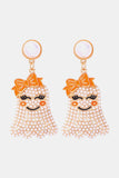 Smiling Ghost Shape Synthetic Pearl Earrings