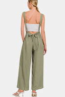 Zenana Pocketed Wide Strap Wide Leg Overalls