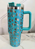 Solid Leopard 40oz Tumblers W/ Handle