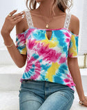 Lacey Cold Shoulder Tie Dye Top