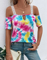 Lacey Cold Shoulder Tie Dye Top