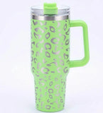 Solid Leopard 40oz Tumblers W/ Handle