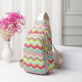 Multicolored Striped Crossbody Sling Bag
