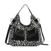 Studded Leopard Print Purse W/ Crossbody Strap