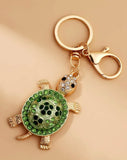 Rhinestone Studded Sea Turtle Keychain