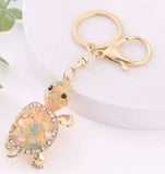 Rhinestone Studded Sea Turtle Keychain