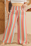 Orange Striped Boho Pants- Curvy