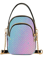 Multicolored Crossbody Bag W/ Detachable Chainlink Shoulder Strap