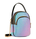 Multicolored Crossbody Bag W/ Detachable Chainlink Shoulder Strap