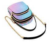 Multicolored Crossbody Bag W/ Detachable Chainlink Shoulder Strap