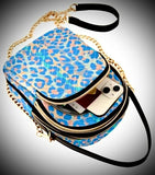 Multicolored Crossbody Bag W/ Detachable Chainlink Shoulder Strap