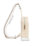 Beige Vegan Leather Crossbody Bag W/ Detachable Guitar Strap