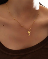 Dainty Palm Tree Pendant Necklace