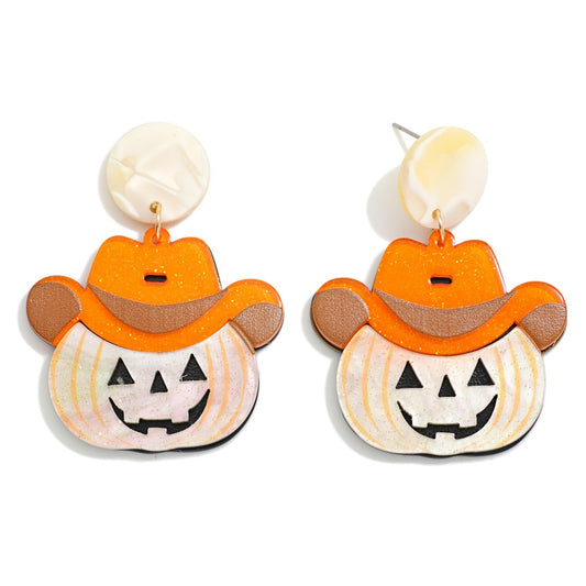 Cowboy Jack O Lantern Earrings