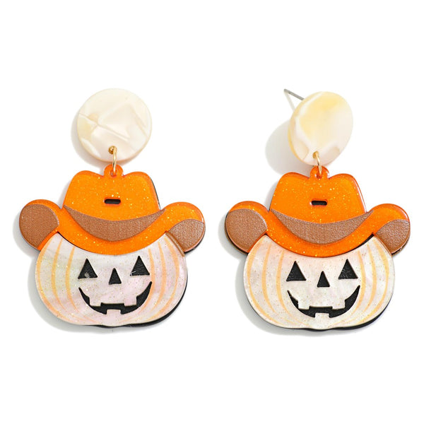 Cowboy Jack O Lantern Earrings