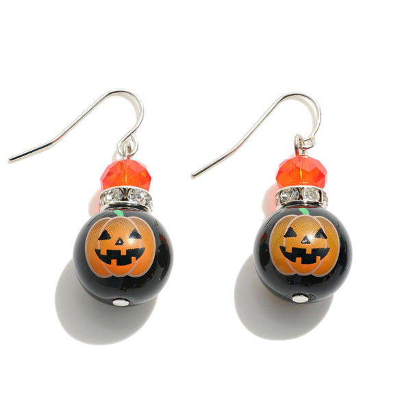 Pumpkin Bead Drop Earrings